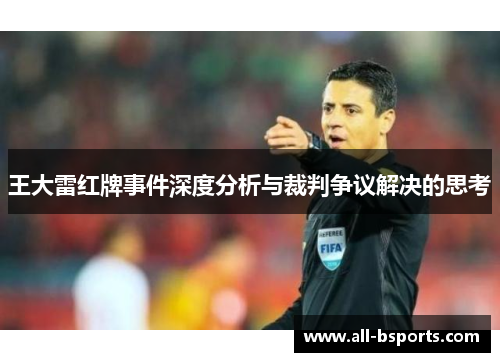 王大雷红牌事件深度分析与裁判争议解决的思考